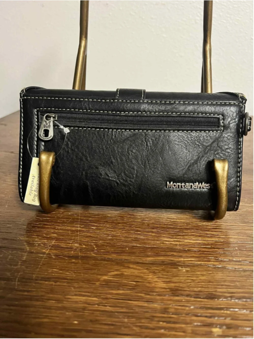 Montana West Wallet NWT Black Buckle Western Style Studded Faux Leather MW1131